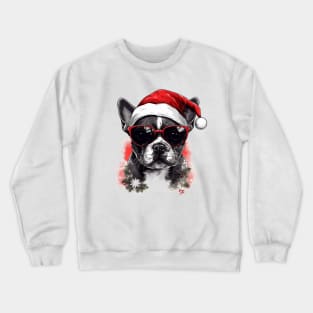 Magical Christmas Pug in the snow: cute four-legged friend with festive hat Crewneck Sweatshirt